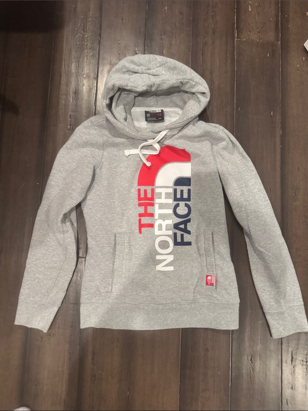 The North Face women’s red white blue hoodie sweatshirt M